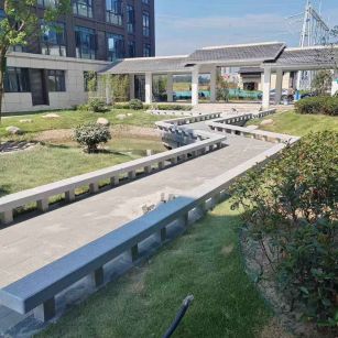 儋州 芝麻灰小区坐凳&栏杆安装效果