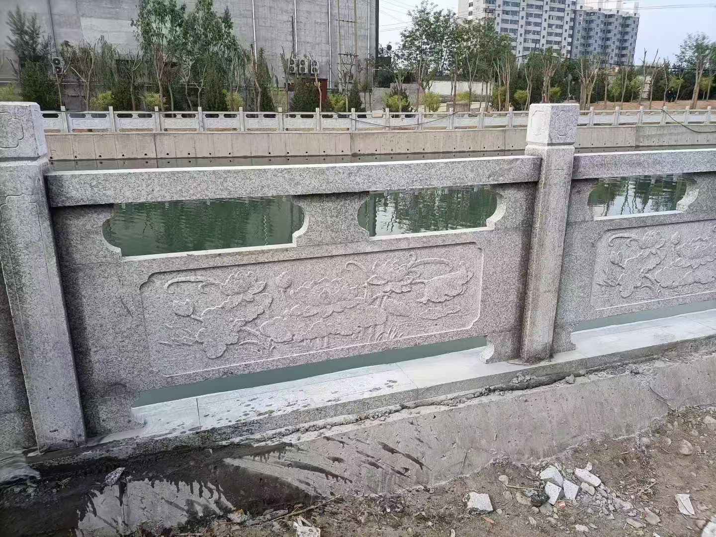 儋州 芙蓉白大花桥梁、河道，石材栏杆、围栏、护栏